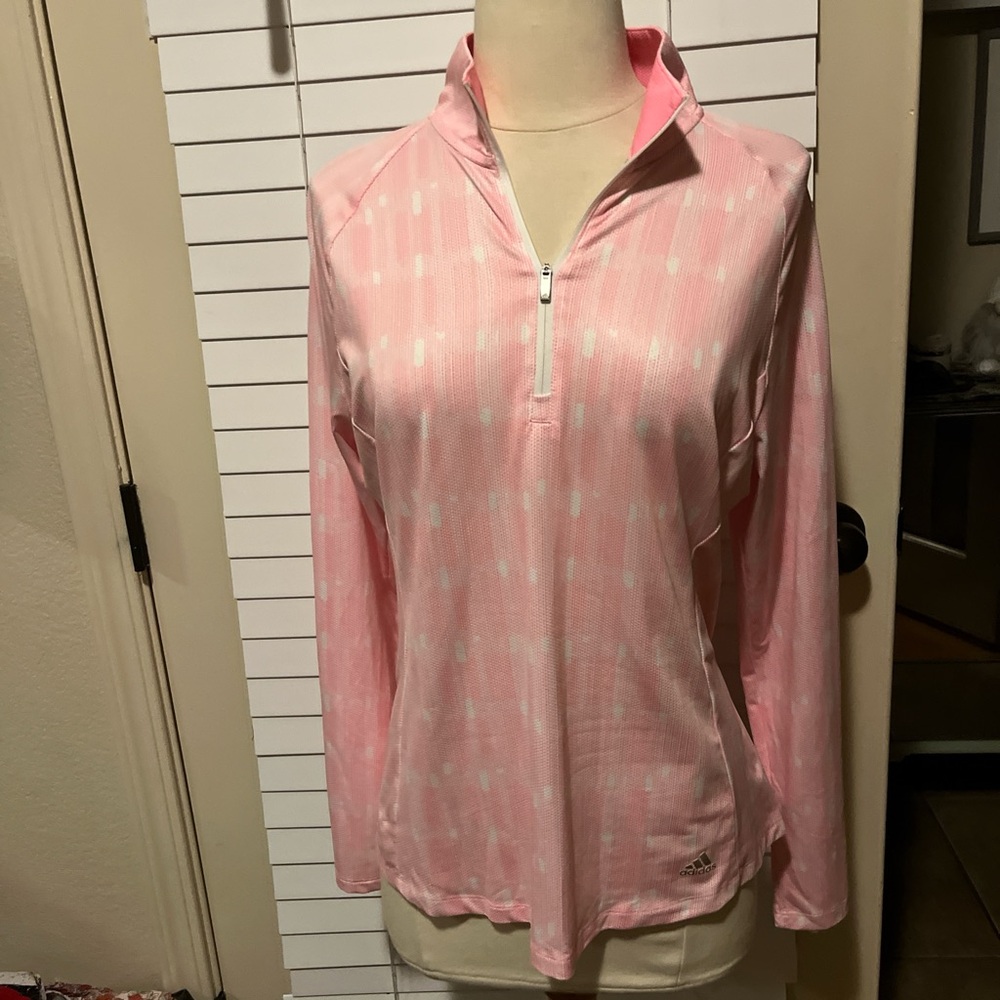 Adidas Women's Light Pink Quarter-Zip Sweatshirt